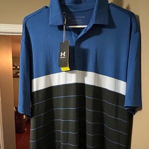 Under Armour Men's Blue and Black Polo Shirt